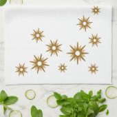 Modernes geometrisches Gold-Sternexplosion-Design Geschirrtuch (Gefaltet)