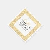 Modernes geometrisches Gold und Drehbuch 30. Gebur Serviette (Ecke)