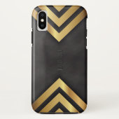 Modernes geometrisches Gold und schwarzer Hintergr Case-Mate iPhone Hülle (Rückseite)