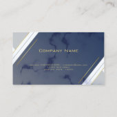 Modernes geometrisches, goldblauer Marmor Visitenkarte (Rückseite)