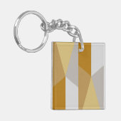 Modernes geometrisches Goldenes Gelb, Grau Art Schlüsselanhänger (Vorderseite links)