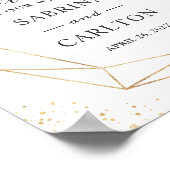 Modernes geometrisches goldfarbenes Blush-Bloral-H Poster (Ecke)