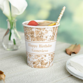 Modernes geometrisches Goldmemento aus Rose Pappbecher