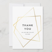 Modernes geometrisches Goldrahmen Danke Karte (Vorderseite)