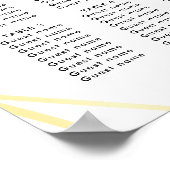 Modernes geometrisches Goldrahmen-Hochzeitsdiagram Poster (Ecke)