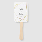 Modernes geometrisches Goldrahmen-Hochzeitsprogram Fächer (Vorderseite)