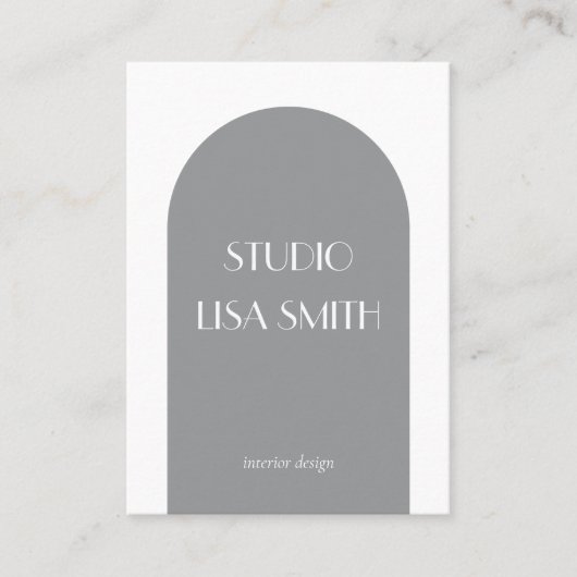 Modernes geometrisches graues Innendesign Visitenkarte (Vorderseite)
