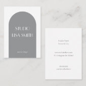 Modernes geometrisches graues Innendesign Visitenkarte (Vorne/Hinten)