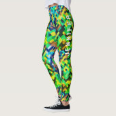 Modernes geometrisches Green Pixel Art Gaming Must Leggings (Links)