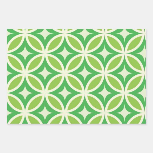 Modernes geometrisches, grünes Muster aus dem Mitt Geschenkpapier Set (Vorderseite 2)
