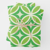 Modernes geometrisches, grünes Muster aus dem Mitt Geschenkpapier Set (Beispiel)