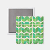 Modernes geometrisches grünes Muster des Mitteljah Magnet (Vorderseite/Rückseite)