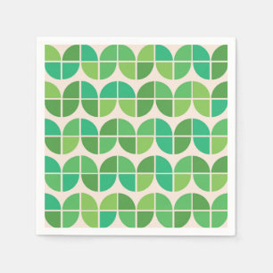 Modernes geometrisches grünes Muster des Mitteljah Serviette