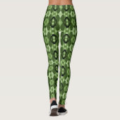 Modernes geometrisches grünes Muster Leggings (Rückseite)
