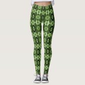Modernes geometrisches grünes Muster Leggings (Vorderseite)
