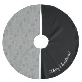 Modernes geometrisches Hahnentrittmuster Muster Sc Polyester Weihnachtsbaumdecke (Vorderseite)