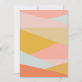 Modernes geometrisches, hellblaues Pfirsichpfirsic Save The Date (Rückseite)