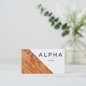 Modernes geometrisches Hintergrunddesign aus Holz Visitenkarte (Stehend Vorderseite)