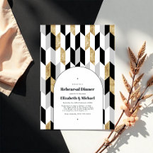 Modernes geometrisches Hochzeitessen Probe