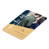 Modernes geometrisches HochzeitsFoto Save the Date Magnet (Linke Seite)