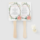 Modernes geometrisches Hochzeitsprogramm für Gold  Fächer (Vorne und Hinten)