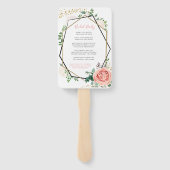 Modernes geometrisches Hochzeitsprogramm für Gold  Fächer (Rückseite)