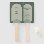 Modernes geometrisches Hochzeitsprogramm für Grüne Fächer (Vorne und Hinten)