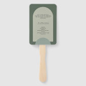 Modernes geometrisches Hochzeitsprogramm für Grüne Fächer (Rückseite)