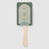 Modernes geometrisches Hochzeitsprogramm für Grüne Fächer (Vorderseite)