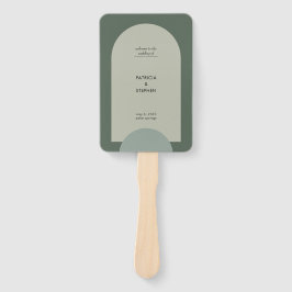 Modernes geometrisches Hochzeitsprogramm für Grüne Fächer