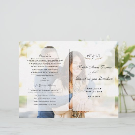 Modernes geometrisches Hochzeitsprogramm für verbl (Stehend Vorderseite)