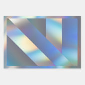 Modernes geometrisches Holografisches Pastel-Rainb Geschenkpapier Set (Vorderseite 3)