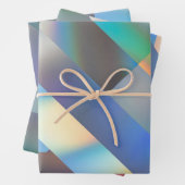 Modernes geometrisches Holografisches Pastel-Rainb Geschenkpapier Set (Beispiel)