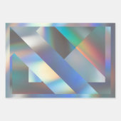 Modernes geometrisches Holografisches Pastel-Rainb Geschenkpapier Set (Vorderseite)