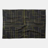 Modernes geometrisches Imitat Gold Labyrinth auf s Geschirrtuch (Horizontal)