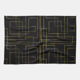 Modernes geometrisches Imitat Gold Labyrinth auf s Geschirrtuch