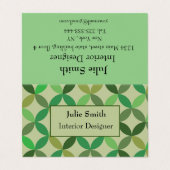 Modernes geometrisches, individuelles Grün des Mit Visitenkarten (Außenseite Aufgefaltet)