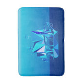 Modernes geometrisches Klappschiff, Cobalt Blue Badematte (Vorderseite Vertikal)