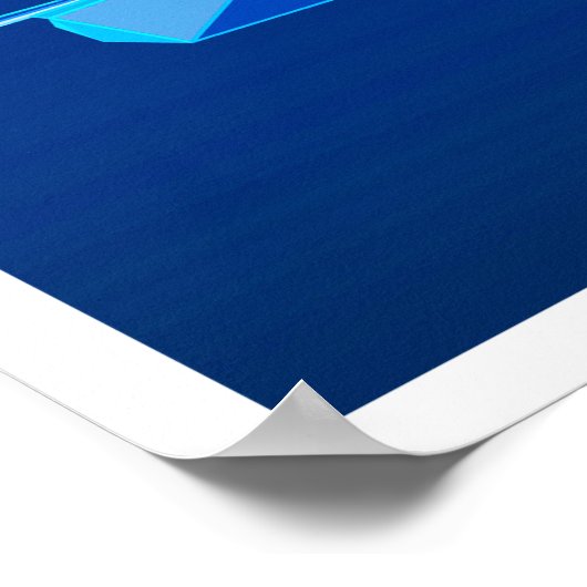 Modernes geometrisches Klappschiff, Cobalt Blue Poster (Ecke)