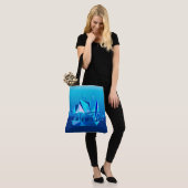 Modernes geometrisches Klappschiff, Cobalt Blue Tasche (Am Model)