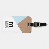 Modernes geometrisches Kraftwerk White Blue Gepäckanhänger (Vorderseite horizontal)