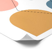 Modernes geometrisches Kunstdesign Mitte des Jahrh Poster (Ecke)