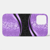 Modernes geometrisches Lavendel- und Schwarzdampfe Case-Mate iPhone Hülle (Rückseite (Horizontal))