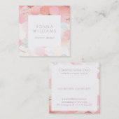 Modernes geometrisches Marmormuster aus Girly-Rosa Quadratische Visitenkarte (Vorne/Hinten)