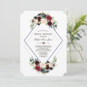 Modernes geometrisches Merlot-Brautparty Einladung (Stehend Vorderseite)