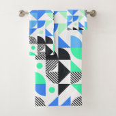 Modernes geometrisches Mini-Grün Badhandtuch Set (Insitu)