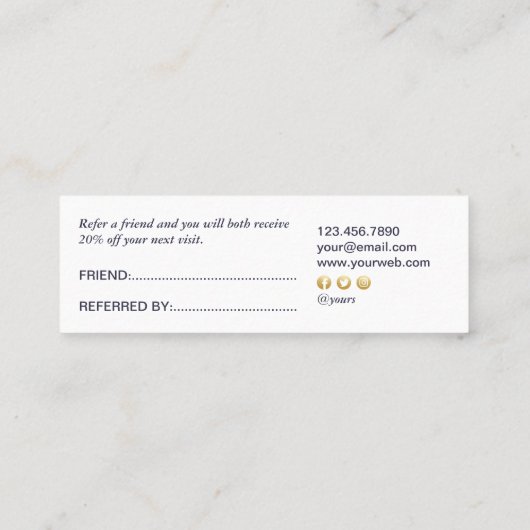 Modernes geometrisches mini visitenkarte (Rückseite)