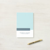 Modernes geometrisches Minimalistisch Blau Post-it Klebezettel (Auf Schreibtisch)