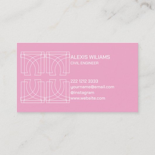 Modernes geometrisches Minimalistisches Elegantes Visitenkarte (Rückseite)