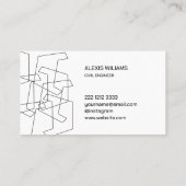 Modernes geometrisches Minimalistisches Elegantes Visitenkarte (Rückseite)